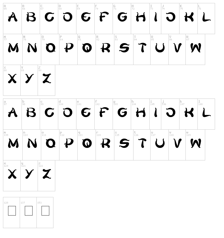 Flower Lover font map